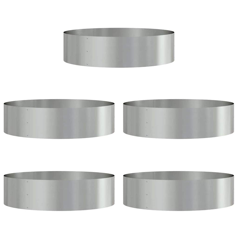 vidaXL Kerti ültetők 5 pcs Ezüst 80 x 80 x 20 cm Horganyzott acél
