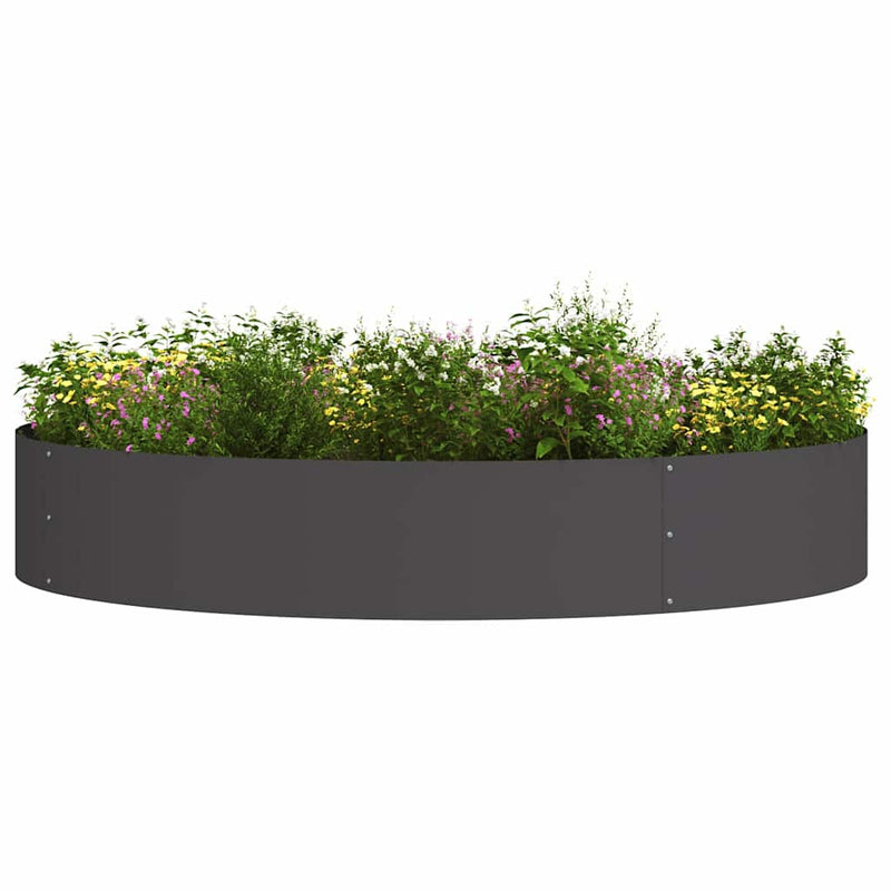 vidaXL Kerti cserép Fekete 120 x 120 x 20 cm Acél