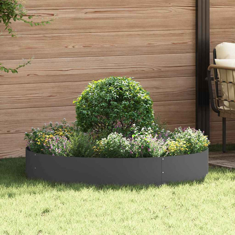 vidaXL Kerti ültetők 5 pcs Fekete 120 x 120 x 20 cm Acél