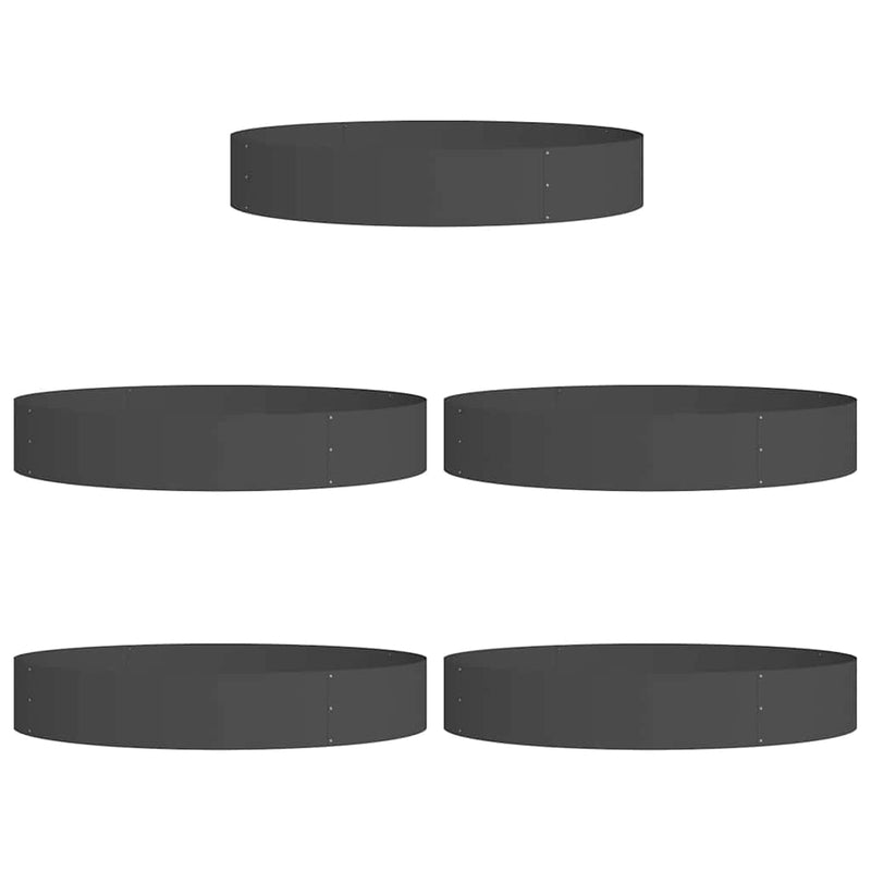 vidaXL Kerti ültetők 5 pcs Fekete 120 x 120 x 20 cm Acél