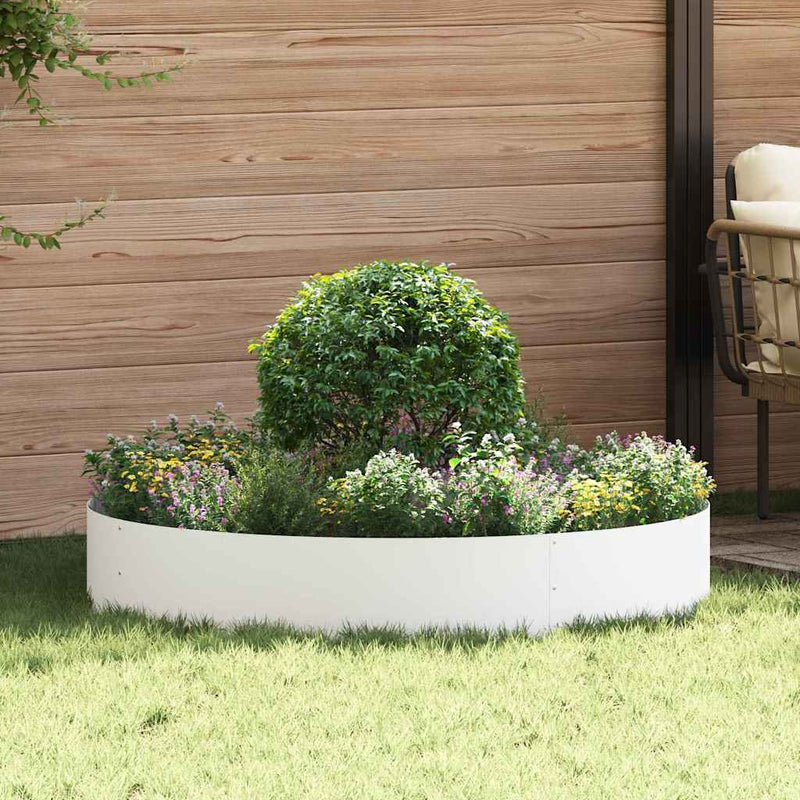 vidaXL Kerti ültetők 5 pcs Fehér 120 x 120 x 20 cm Acél