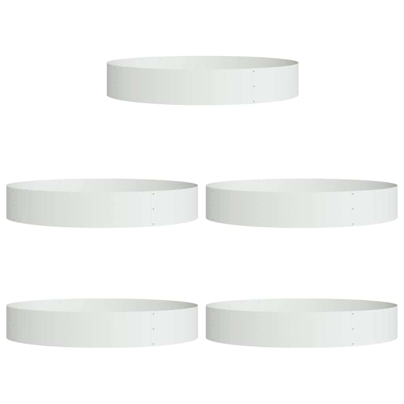 vidaXL Kerti ültetők 5 pcs Fehér 120 x 120 x 20 cm Acél