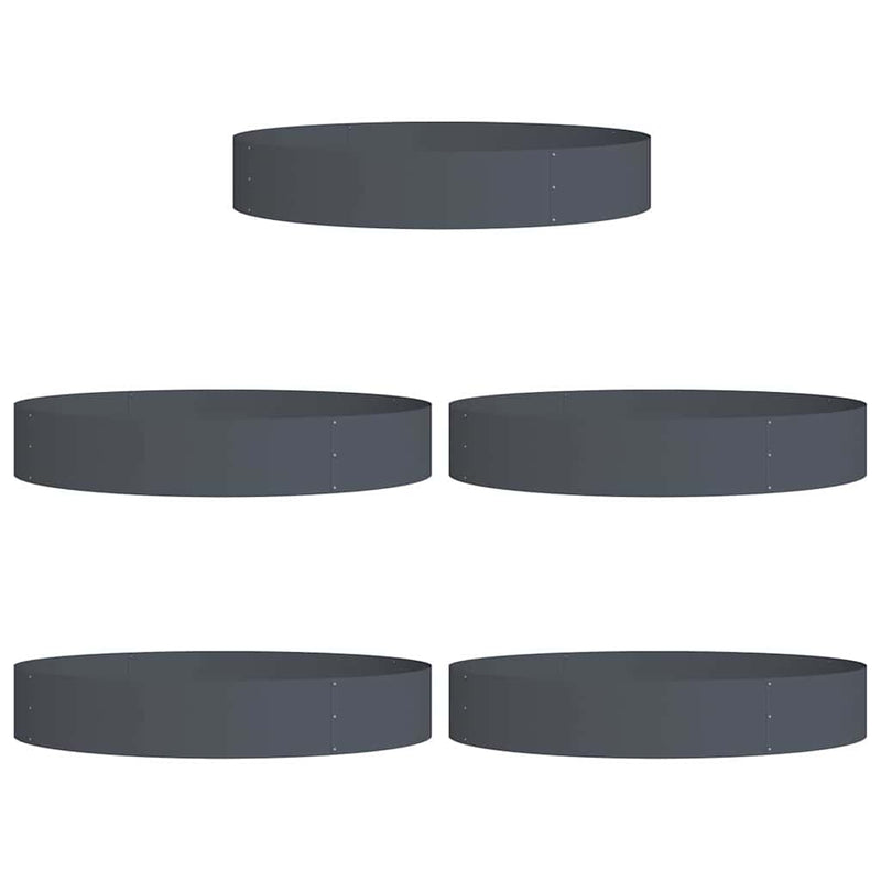 vidaXL Kerti ültetők 5 pcs Antracit 120 x 120 x 20 cm Acél