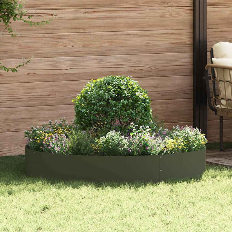 vidaXL Kerti ültetők 5 pcs Oliva zöld 120 x 120 x 20 cm Acél
