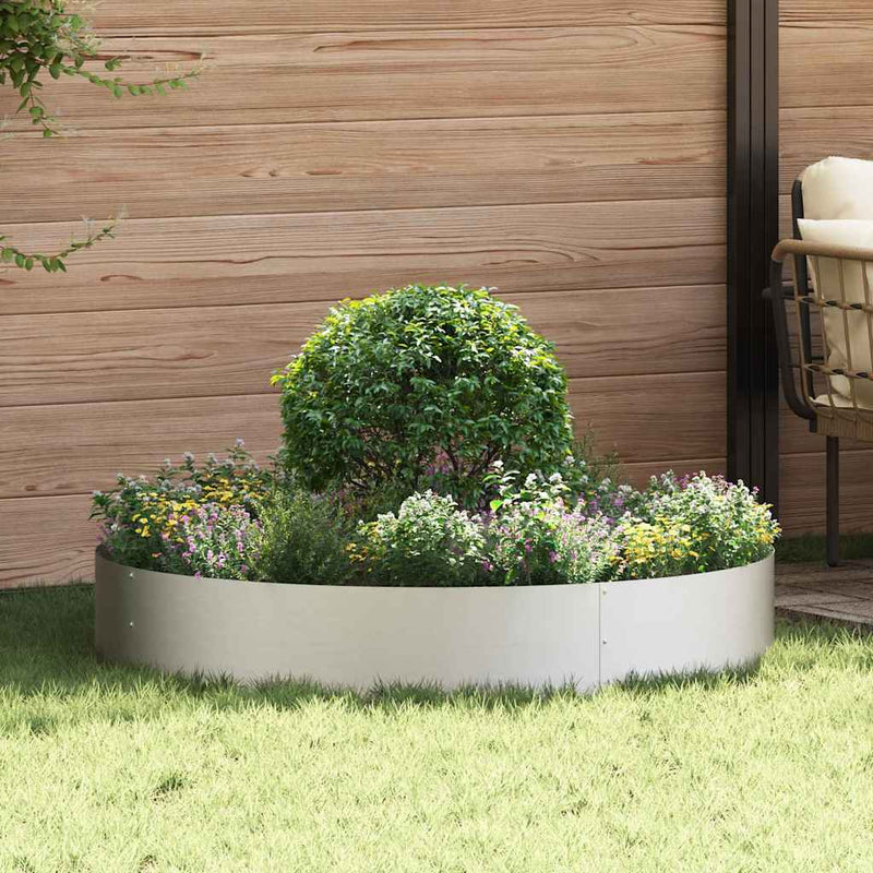 vidaXL Kerti ültetők 5 pcs Ezüst 120 x 120 x 20 cm Rozsdamentes acél