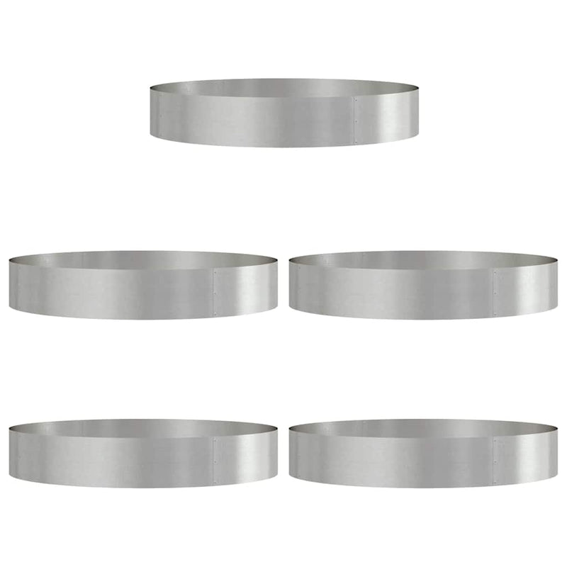 vidaXL Kerti ültetők 5 pcs Ezüst 120 x 120 x 20 cm Rozsdamentes acél