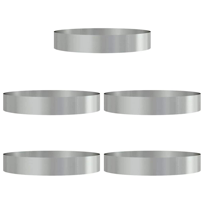 vidaXL Kerti ültetők 5 pcs Ezüst 120 x 120 x 20 cm Horganyzott acél