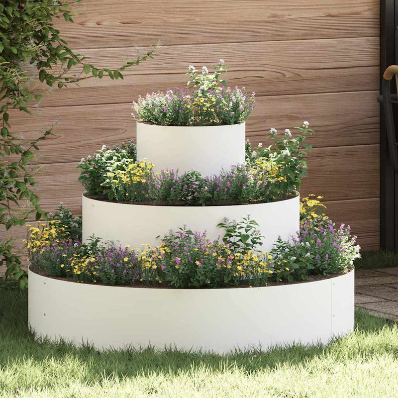 vidaXL Kerti cserép Fehér 90 x 90 x 20 cm Acél