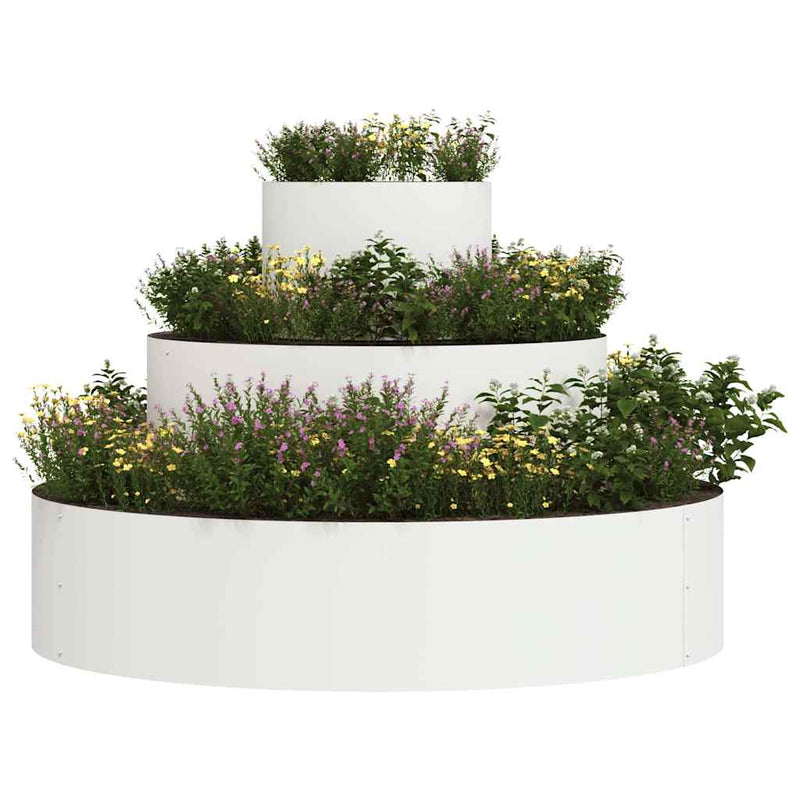 vidaXL Kerti cserép Fehér 90 x 90 x 20 cm Acél