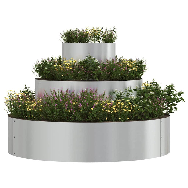 vidaXL Kerti cserép Ezüst 90 x 90 x 20 cm Horganyzott acél