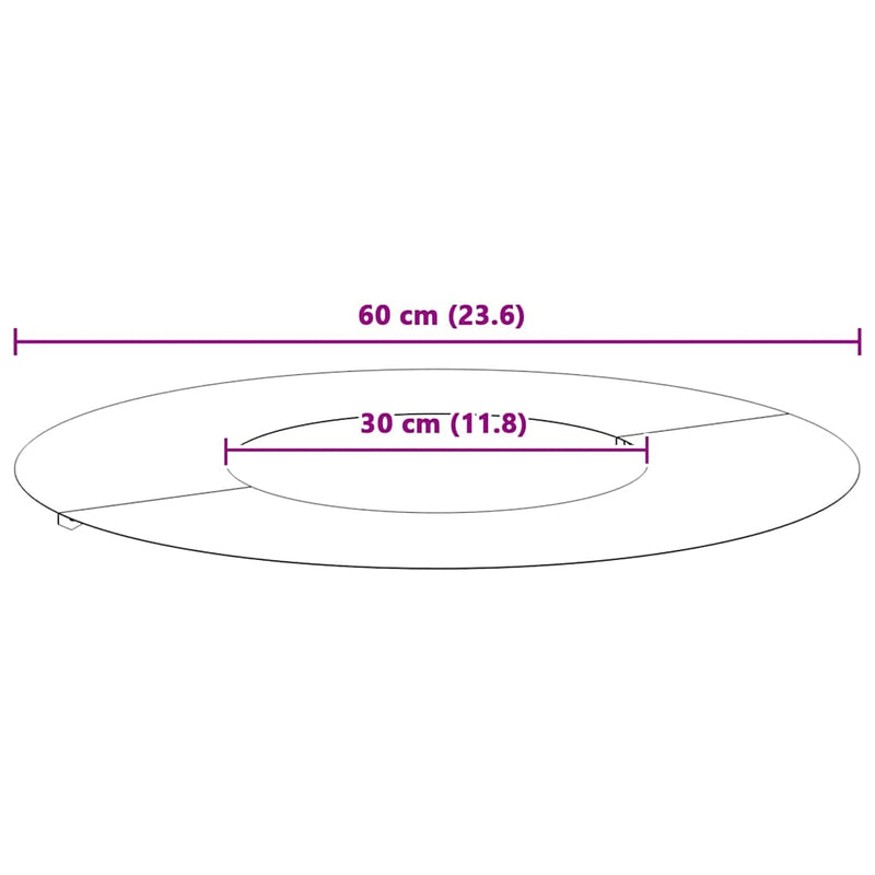 vidaXL Lapos fa körgyűrű Fehér Ø30 / 60 cm Acél