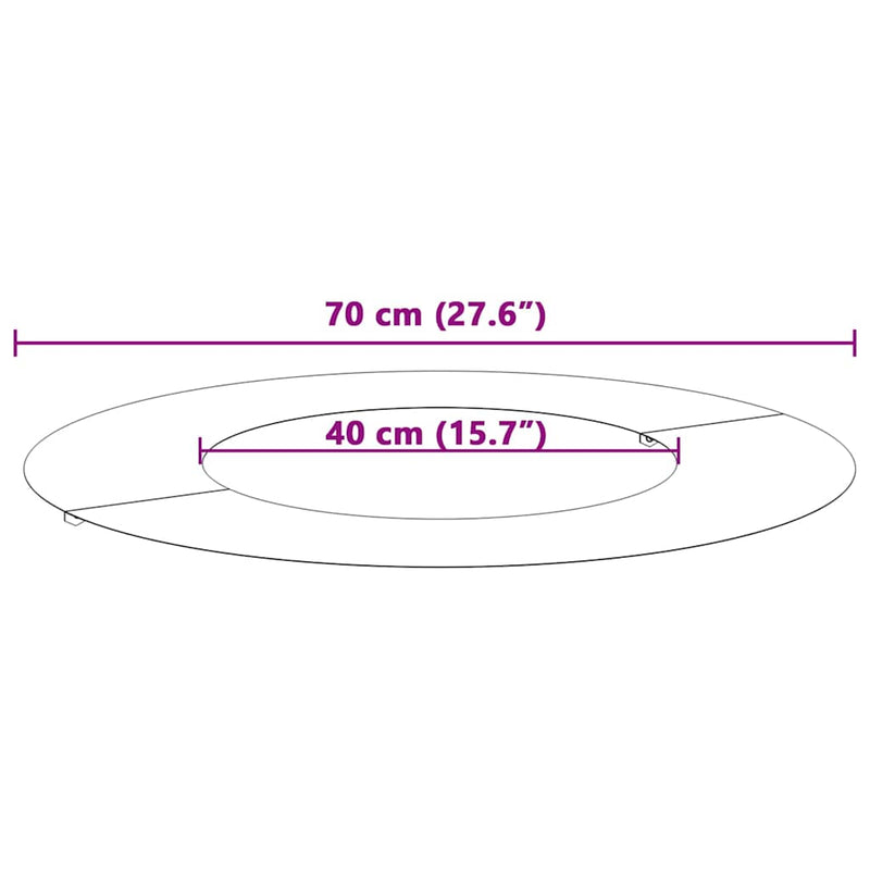 vidaXL Lapos fa körgyűrű Barna Ø40 / 70 cm időjárásálló acél