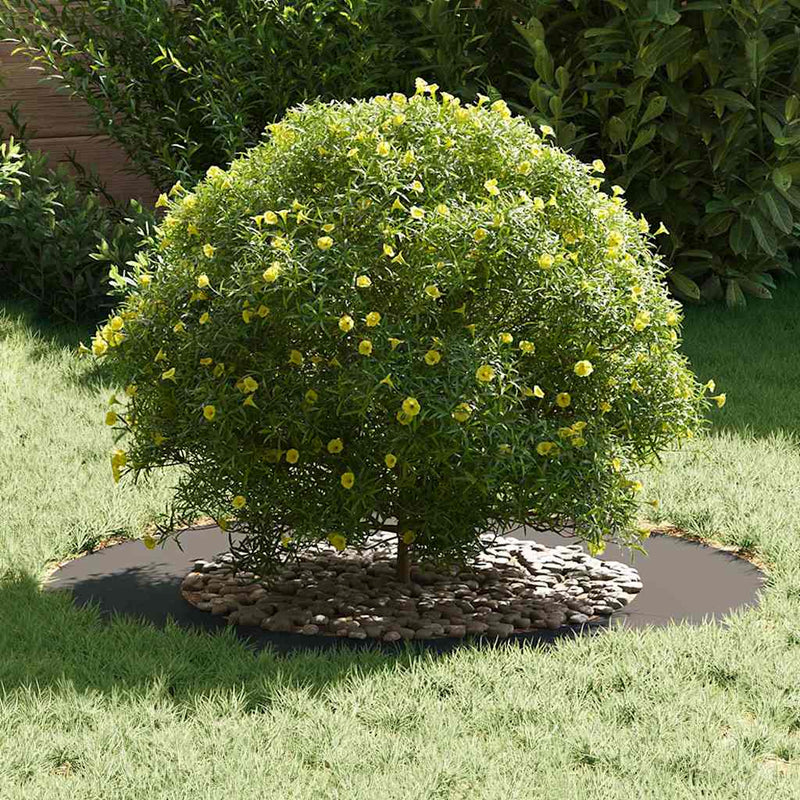vidaXL Lapos fa körgyűrű Fekete Ø50 / 80 cm Acél