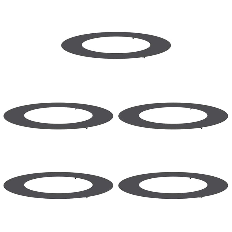 vidaXL Lapított Fa Gyűrűk 5 pcs Fekete Ø50 / 80 cm Acél