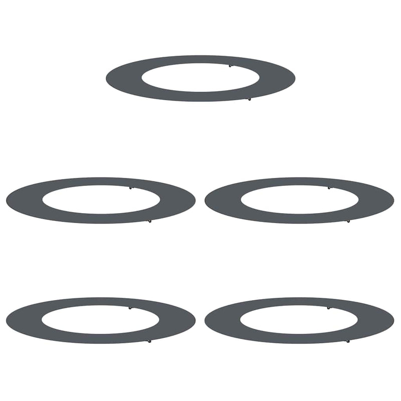 vidaXL Lapított Fa Gyűrűk 5 pcs Antracit Ø50 / 80 cm Acél
