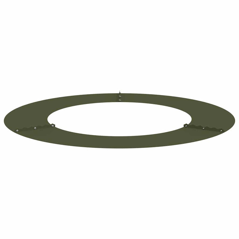 vidaXL Lapos fa körgyűrű Oliva zöld Ø50 / 80 cm Acél