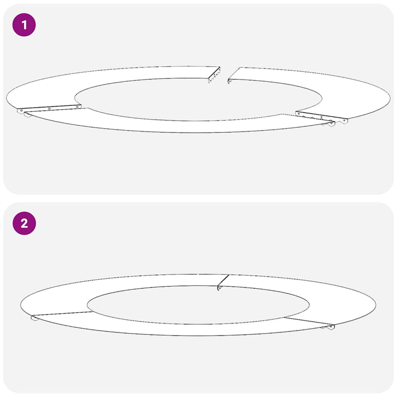 vidaXL Lapított Fa Gyűrűk 5 pcs Oliva zöld Ø30 / 60 cm Acél