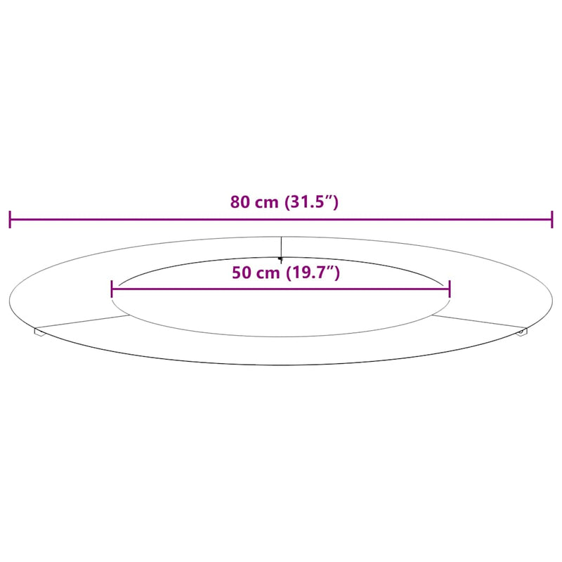 vidaXL Lapos fa körgyűrű Ezüst Ø50 / 80 cm Rozsdamentes acél