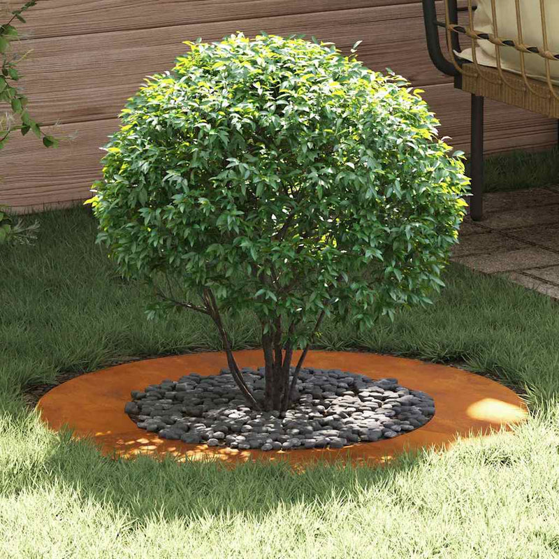 vidaXL Lapított Fa Gyűrűk 5 pcs Barna Ø50 / 80 cm időjárásálló acél