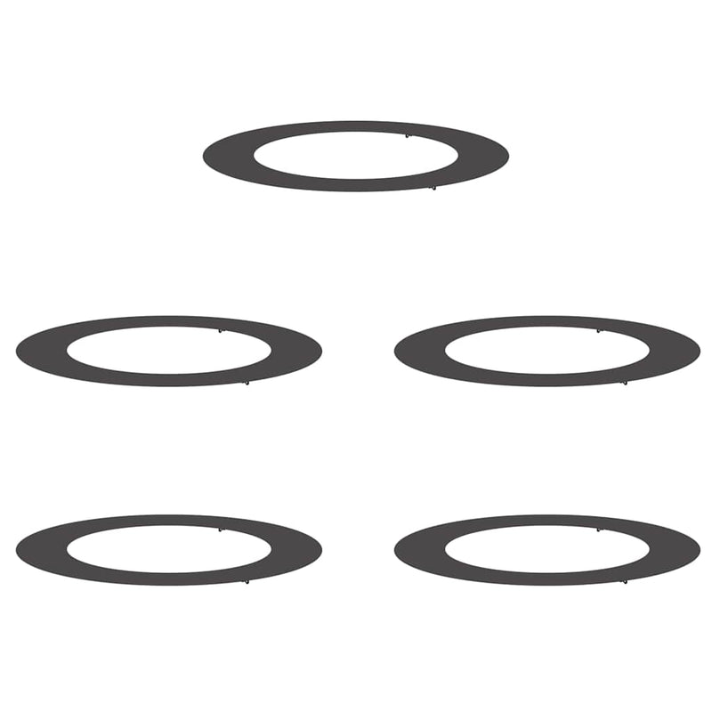 vidaXL Lapított Fa Gyűrűk 5 pcs Fekete Ø60 / 90 cm Acél