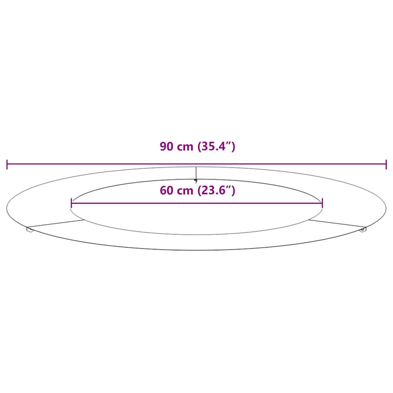 vidaXL Lapos fa körgyűrű Fehér Ø60 / 90 cm Acél