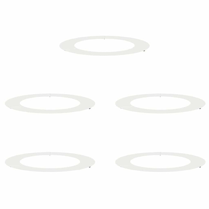 vidaXL Lapított Fa Gyűrűk 5 pcs Fehér Ø60 / 90 cm Acél