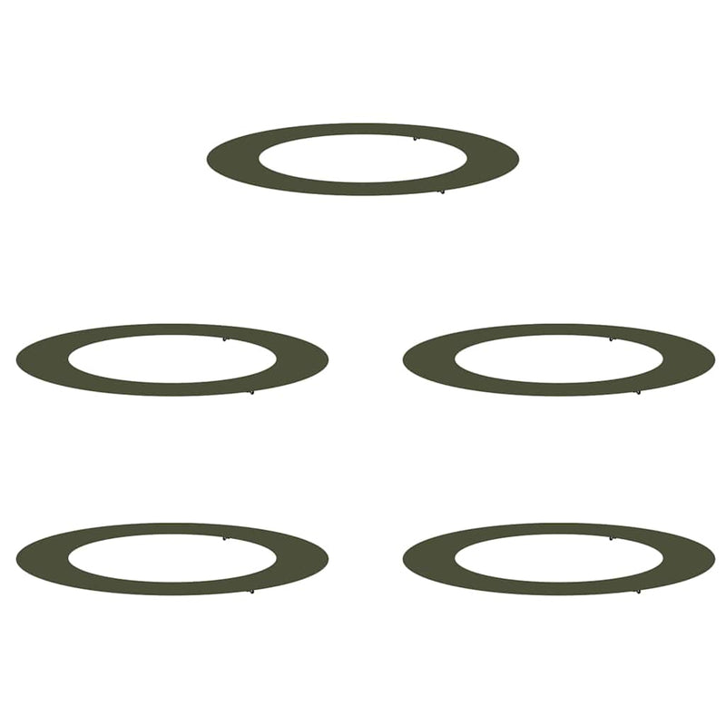 vidaXL Lapított Fa Gyűrűk 5 pcs Oliva zöld Ø30 / 60 cm Acél