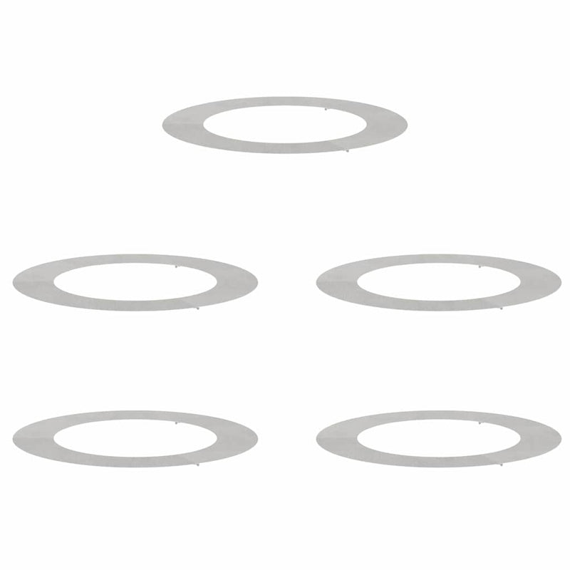 vidaXL Lapított Fa Gyűrűk 5 pcs Ezüst Ø30 / 60 cm Rozsdamentes acél