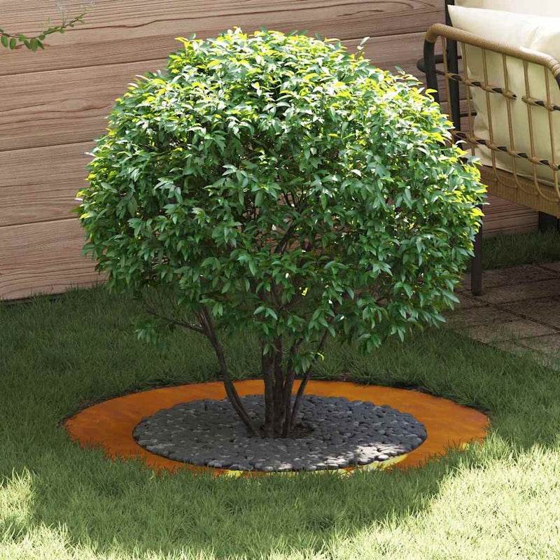vidaXL Lapított Fa Gyűrűk 5 pcs Barna Ø30 / 60 cm időjárásálló acél