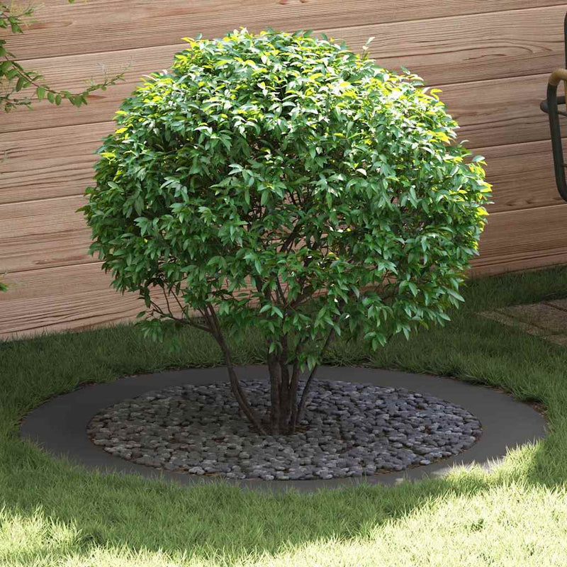 vidaXL Lapos fa körgyűrű Fekete Ø90 / 120 cm Acél