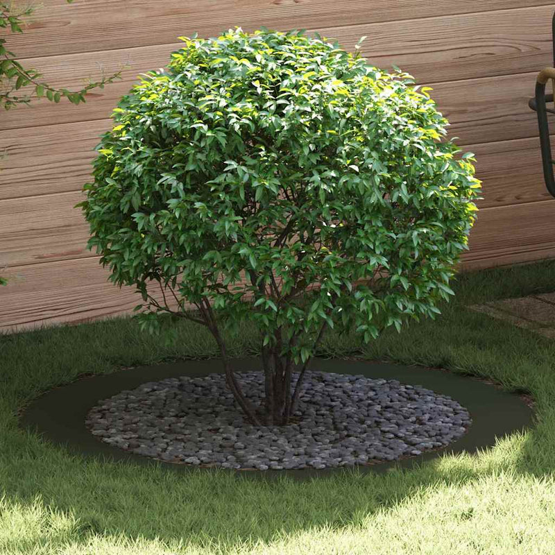 vidaXL Lapos fa körgyűrű Oliva zöld Ø90 / 120 cm Acél