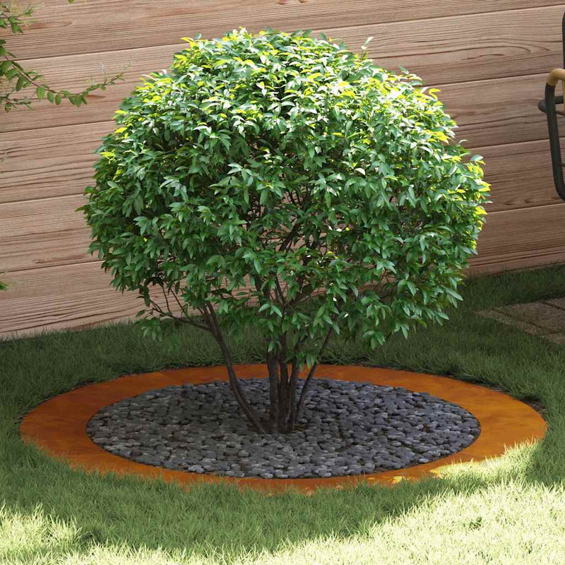 vidaXL Lapított Fa Gyűrűk 5 pcs Barna Ø90 / 120 cm időjárásálló acél