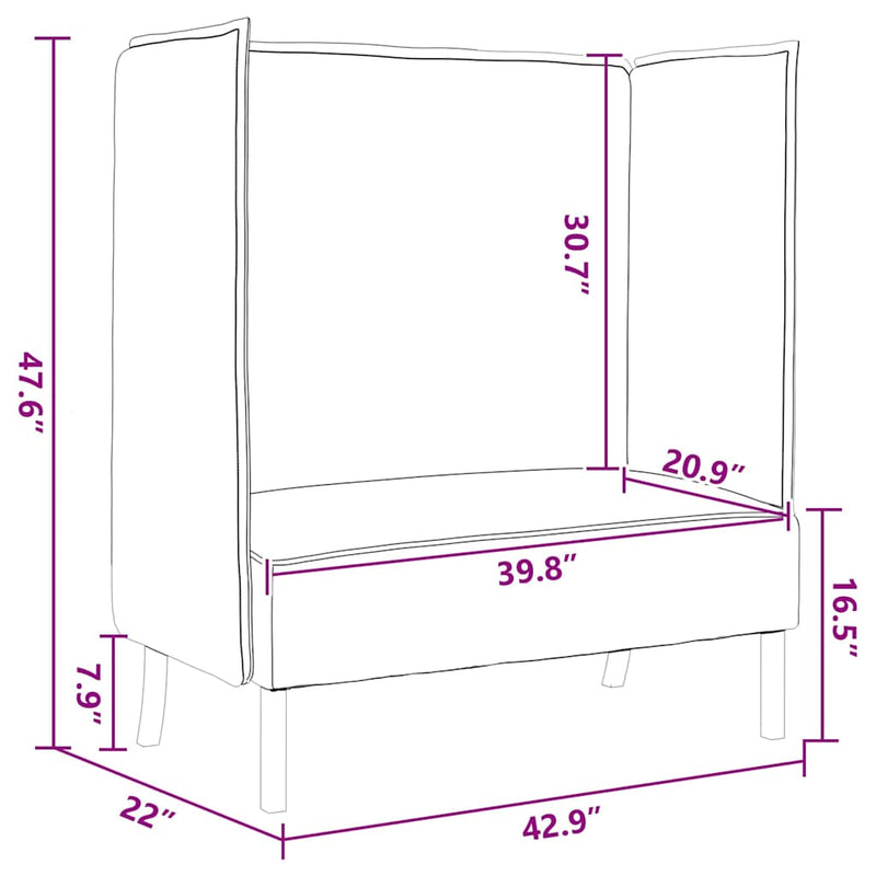 vidaXL Magas háttámlás szófák Világosszürke 109 x 56 x 121 cm szövet