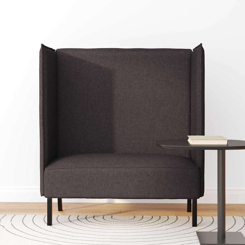 vidaXL Magas háttámlás szófák sötétbarna 109 x 56 x 121 cm szövet