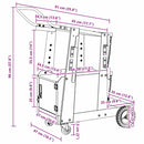 vidaXL Hegesztőkocsi Fekete 90 x 46 x 96 cm Acél