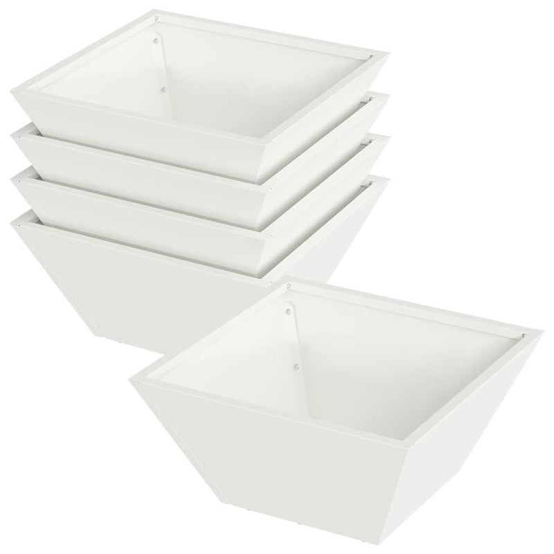 vidaXL Kerti Tál Ültető 5 pcs Fehér 35 x 35 x 15 cm Acél