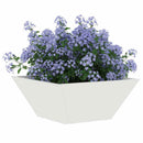 vidaXL Kerti cserép 5 pcs Fehér 35 x 35 x 15 cm Hidegen hengerelt acél