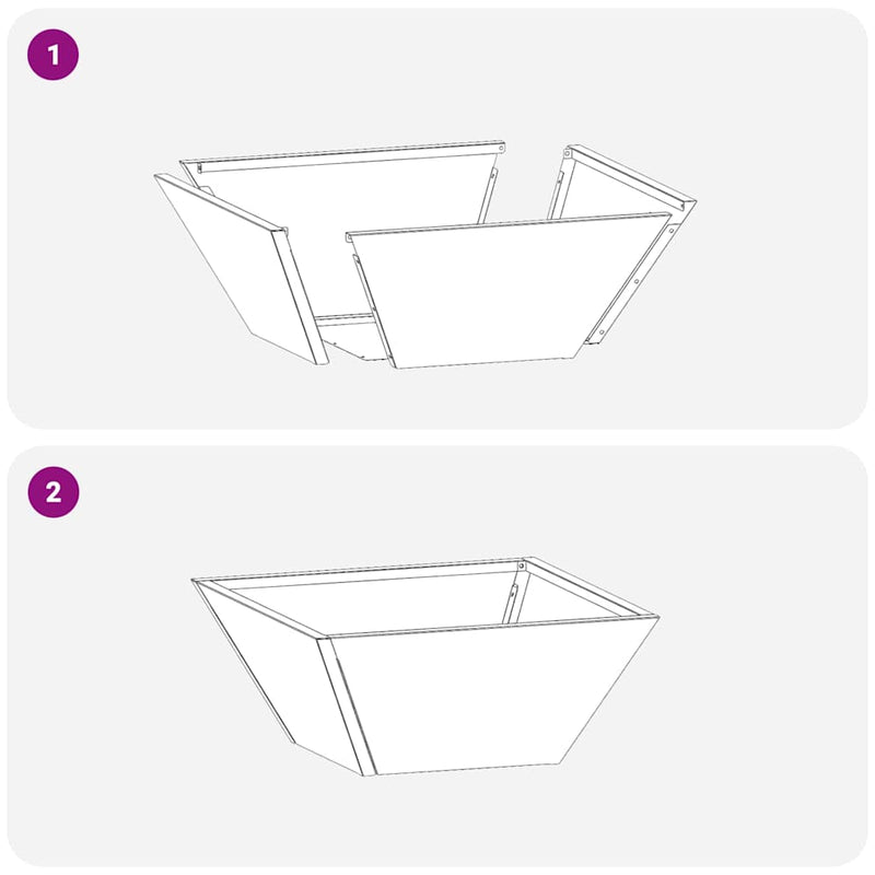 vidaXL Kerti Tál Ültető 5 pcs Antracit 35 x 35 x 15 cm Acél