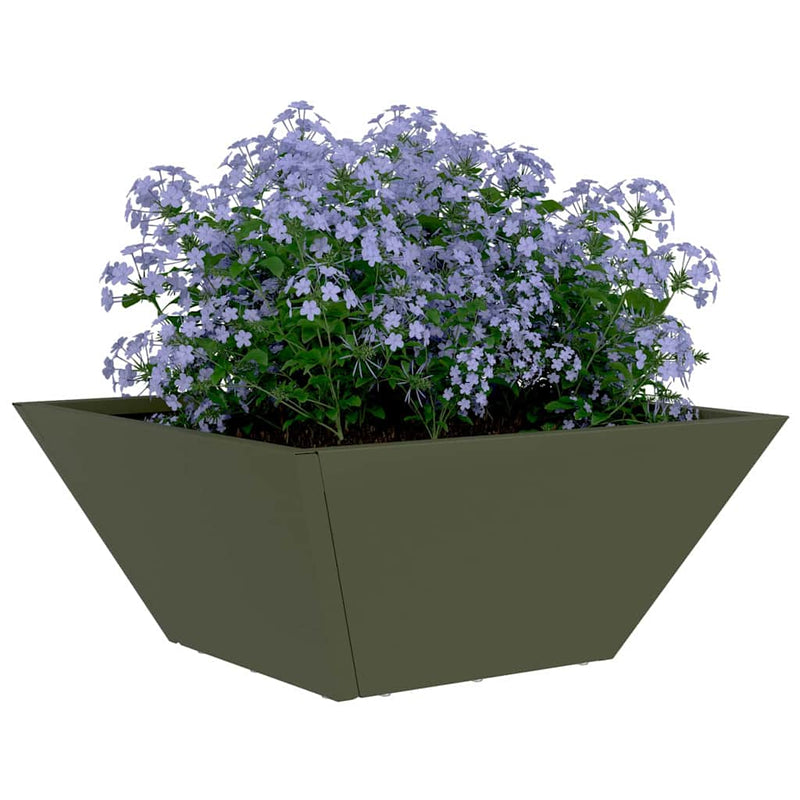 vidaXL Kerti Tál Ültető Oliva zöld 35 x 35 x 15 cm Acél