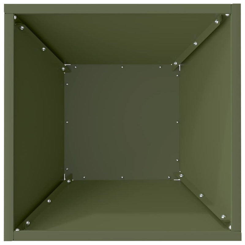 vidaXL Kerti Tál Ültető Oliva zöld 35 x 35 x 15 cm Acél