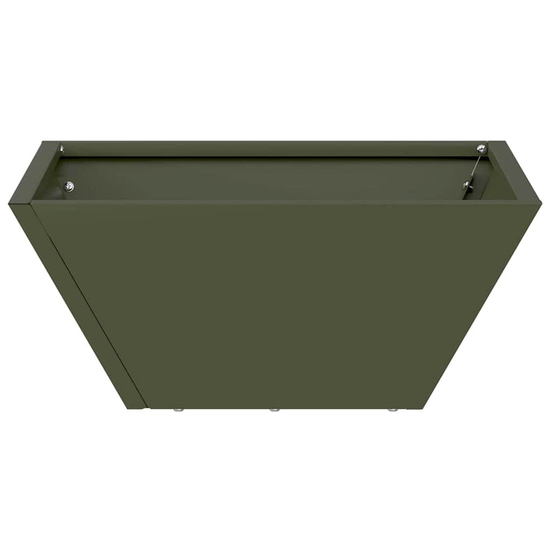 vidaXL Kerti Tál Ültető 5 pcs Oliva zöld 35 x 35 x 15 cm Acél