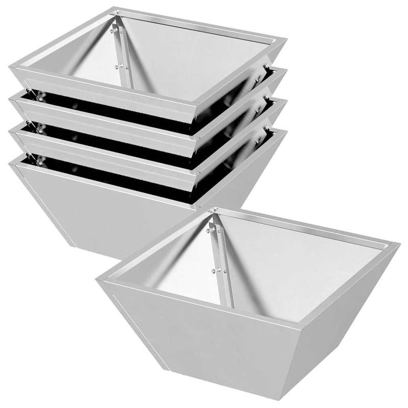 vidaXL Kerti Tál Ültető 5 pcs Ezüst 35 x 35 x 15 cm Rozsdamentes acél