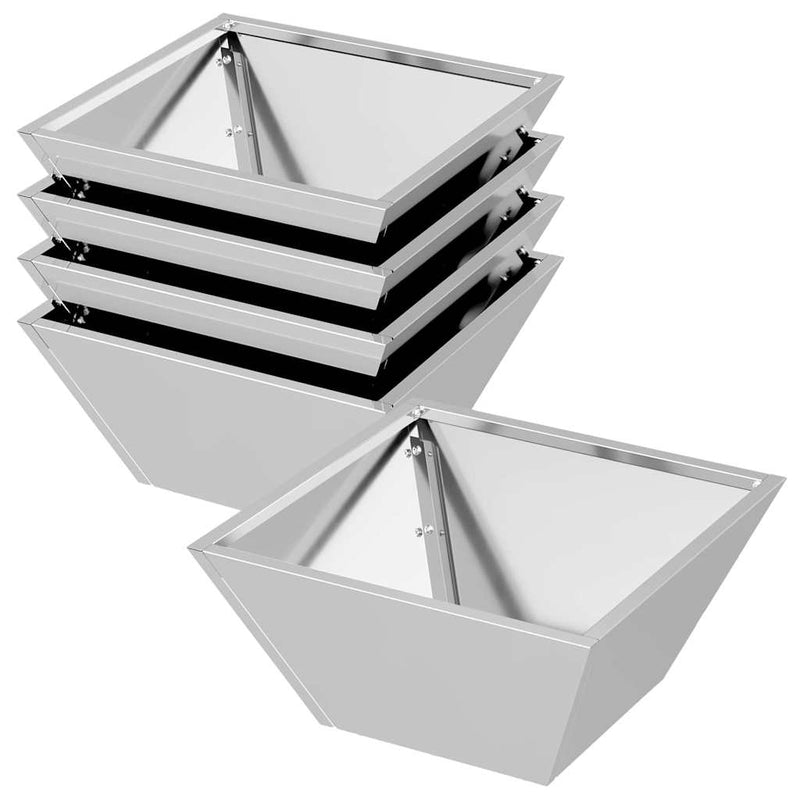 vidaXL Kerti Tál Ültető 5 pcs Ezüst 35 x 35 x 15 cm Horganyzott acél