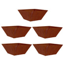 vidaXL Kerti cserép 5 pcs Rozsdás 35 x 35 x 15 cm Időjárásálló acél