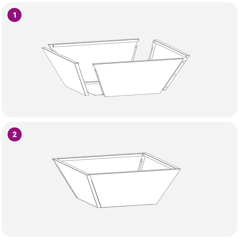 vidaXL Kerti Tál Ültető 5 pcs Fekete 40 x 40 x 15 cm Acél