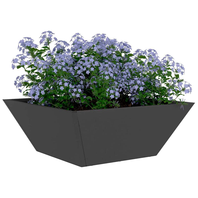vidaXL Kerti Tál Ültető 5 pcs Fekete 40 x 40 x 15 cm Acél