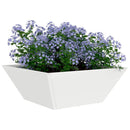 vidaXL Kerti cserép 5 pcs Fehér 40 x 40 x 15 cm Hidegen hengerelt acél