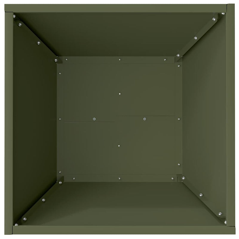 vidaXL Kerti Tál Ültető Oliva zöld 40 x 40 x 15 cm Acél