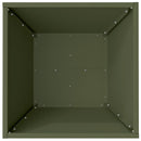 vidaXL Kerti cserép Olajzöld 40 x 40 x 15 cm Hidegen hengerelt acél