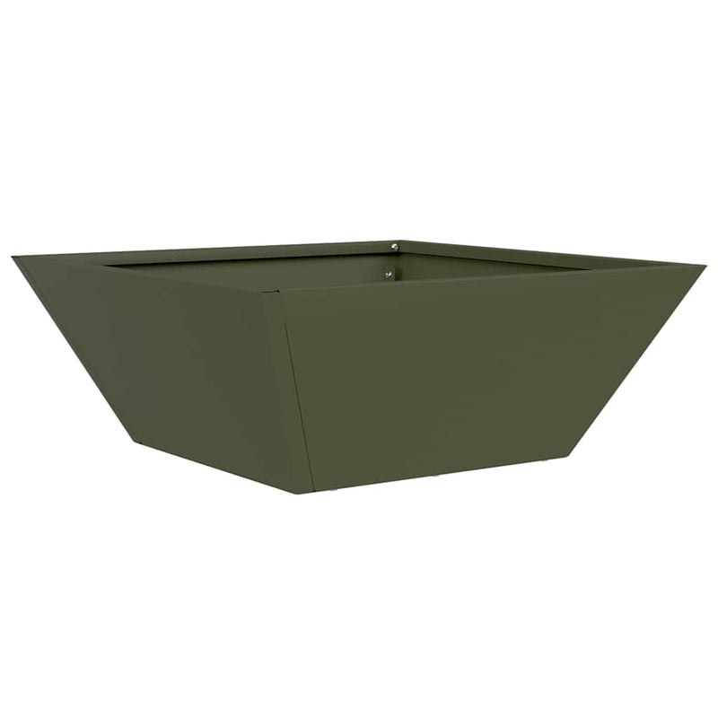 vidaXL Kerti Tál Ültető 5 pcs Oliva zöld 40 x 40 x 15 cm Acél